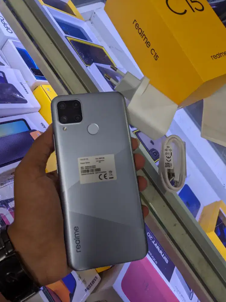 Realme C15 Ram 4 Memori Besar 128GB Batrei 6000mAh buka kotak aja