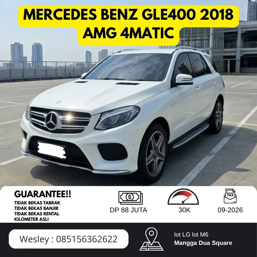 (PAJAK PANJANG) Mercedes Benz GLE400 3.0 AMG 4MATIC PUTIH