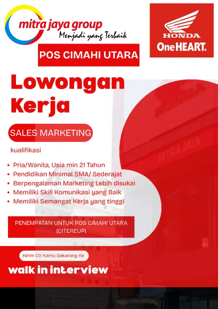 Lowongan kerja Sales marketing lapangan