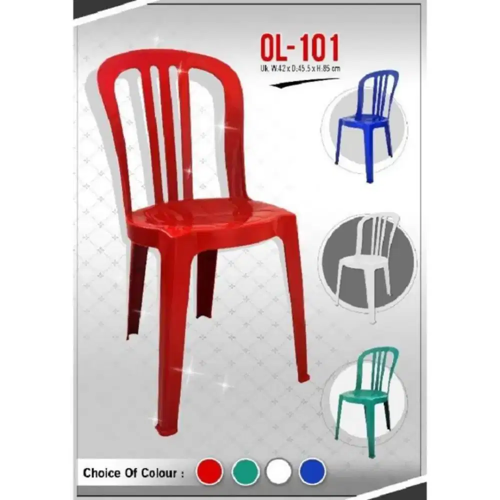Kursi plastik warna merah