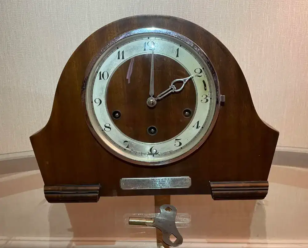 Westminster Junghans mentel jam antik vintage kayu original
