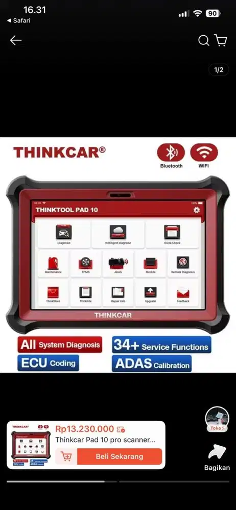 Scanner OBD2 thinkcar thinktoolpad 10