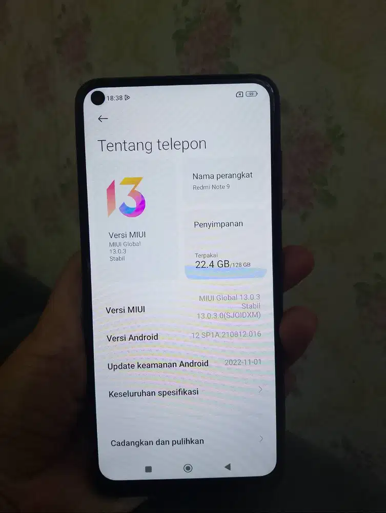 Redmi note 9 Ram 6/128