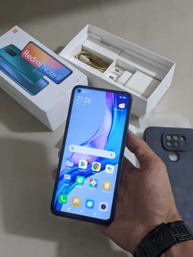 Redmi Note 9 Ram 4+1/64GB Lengkap Masih Lcd Bawaan 22w Fast Charging