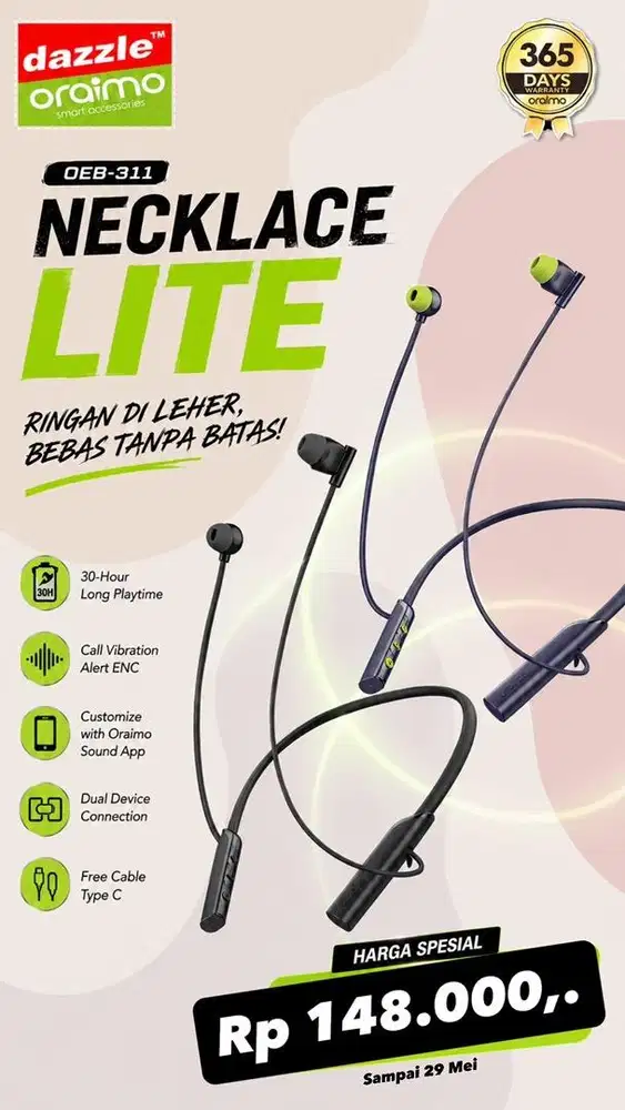 Necklace Lite Headset Oraimo OEB-311