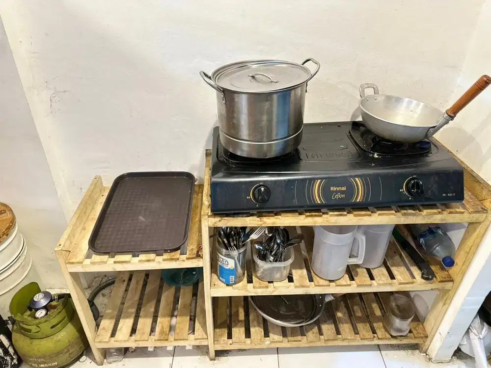 Jual kompor rinnai sepaket tabung sama meja kompor