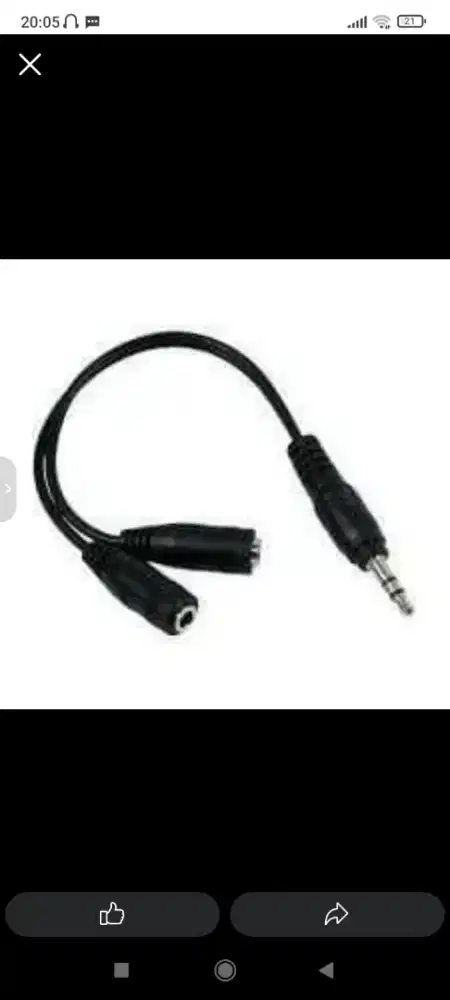 Kabel splitter Audio ke 2 female audio
