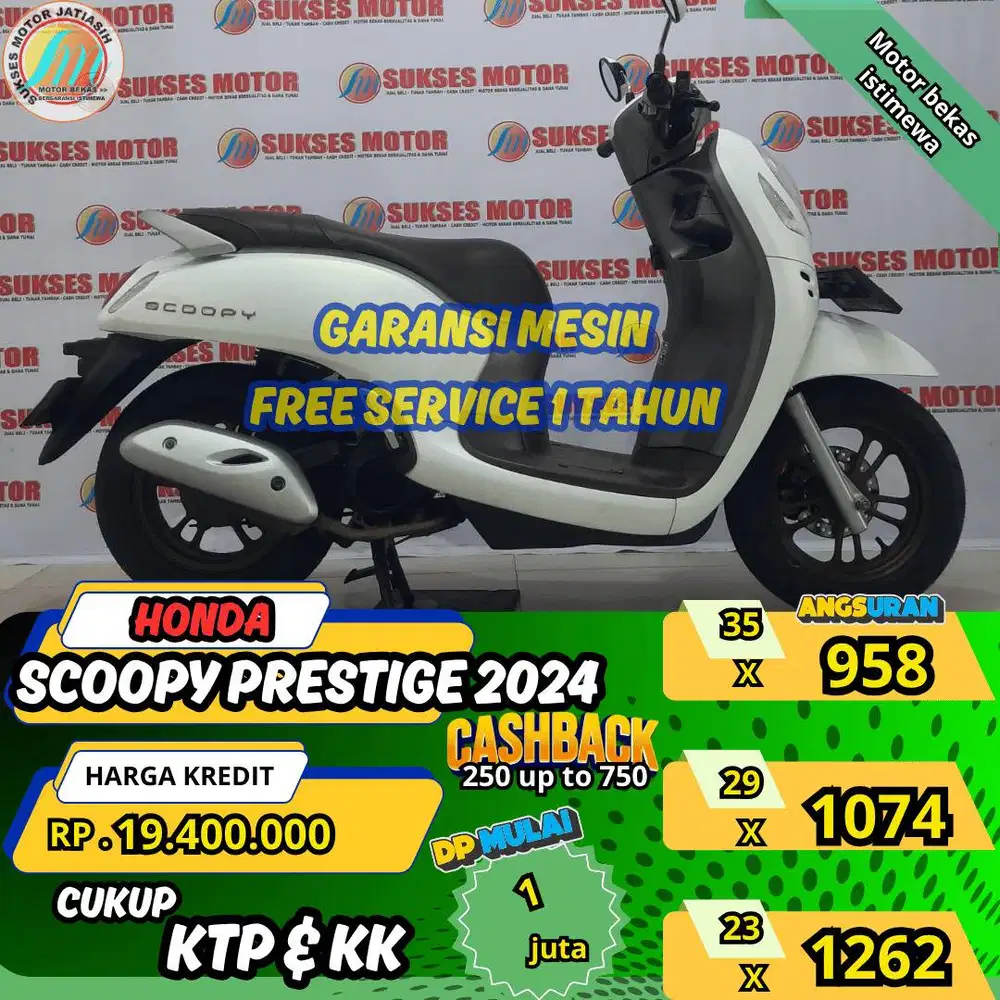HONDA SCOOPY PRESTIGE 2024 DP&ANGSURAN MURAHSYRT KTP&KK(SUKSESMOTOR)