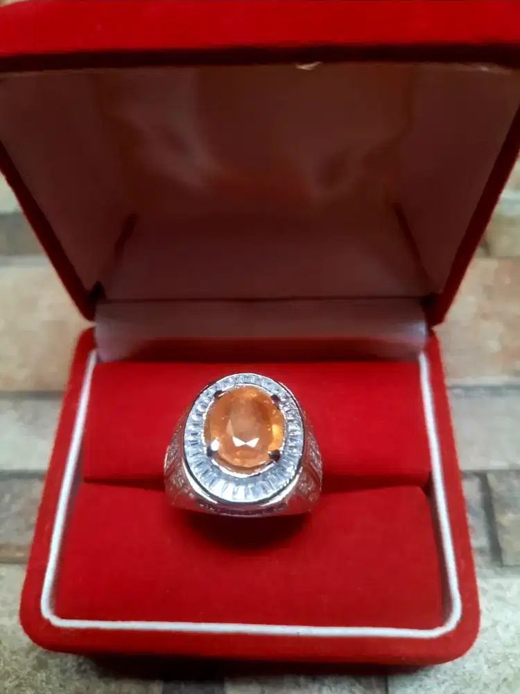 Batu cincin yellow saphire + memo