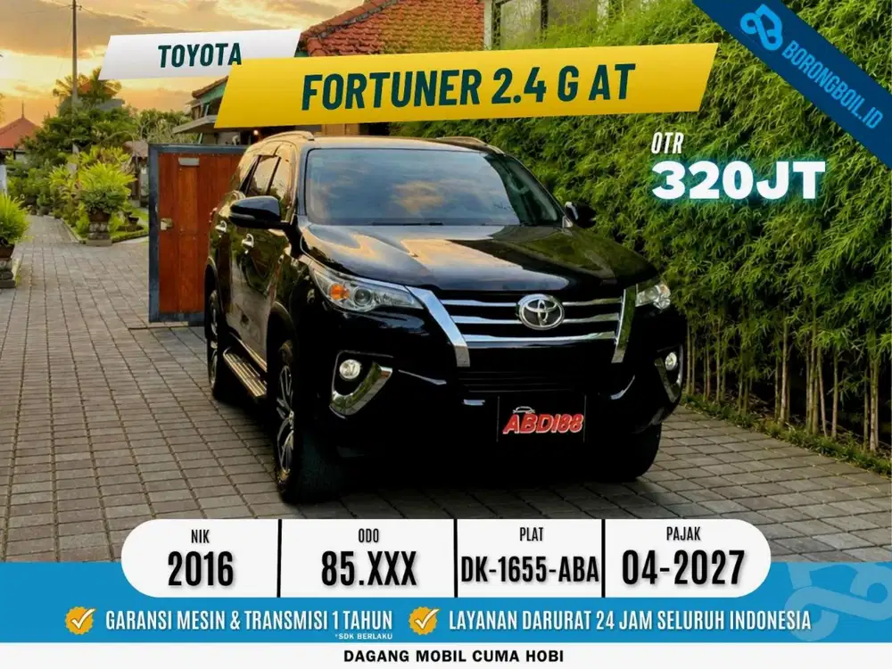 TERMURAHH TOYOTA FORTUNER 2.4 G AT 2016 Hitam