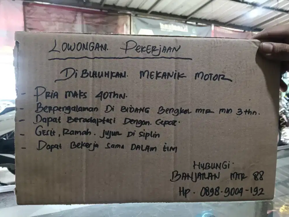 Lowongan kerja mekanik