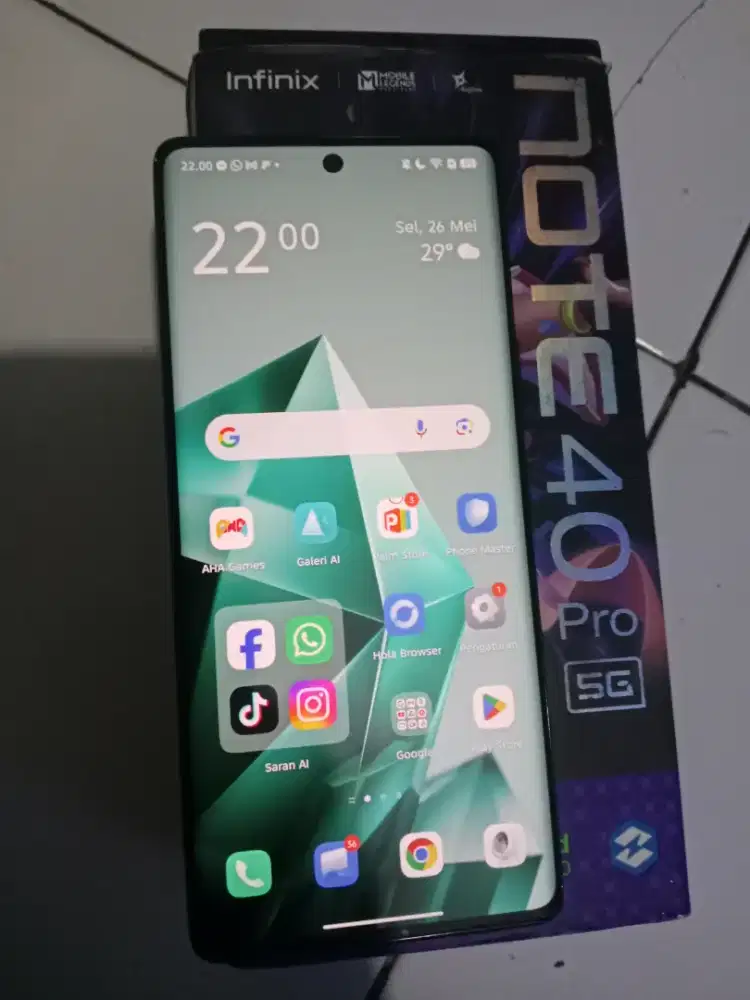 Infinix Note 40 Pro 5G ram 8/256 gb Nfc fullset nominus siap pakai