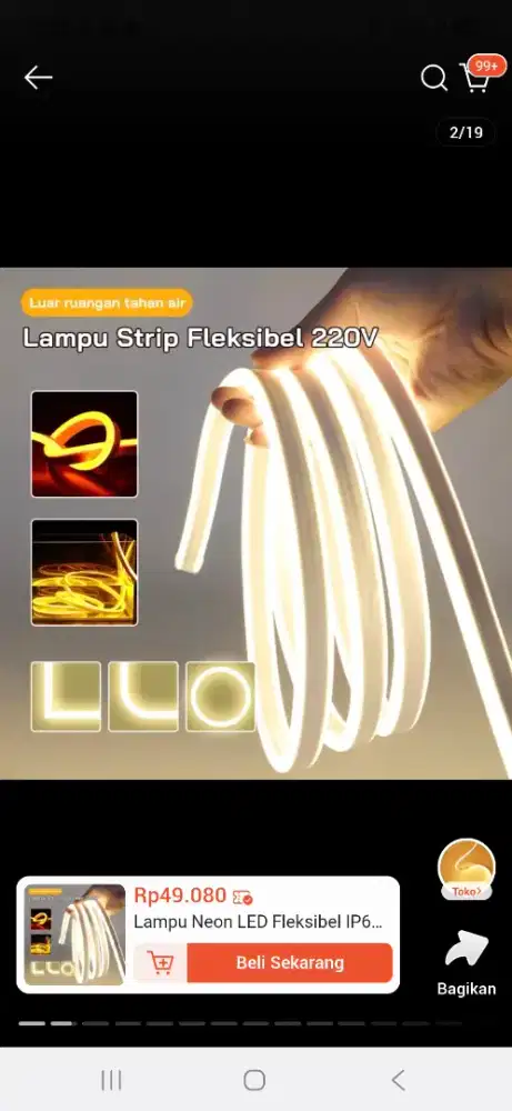 Lampu Strip Neon Led 10 Meter Lengkap Soket Siap Pakai