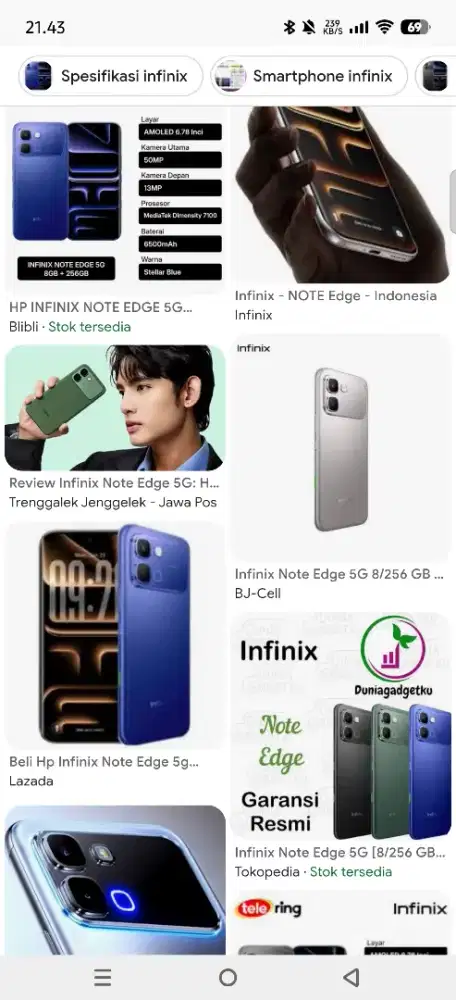Hp Infinix note edge
