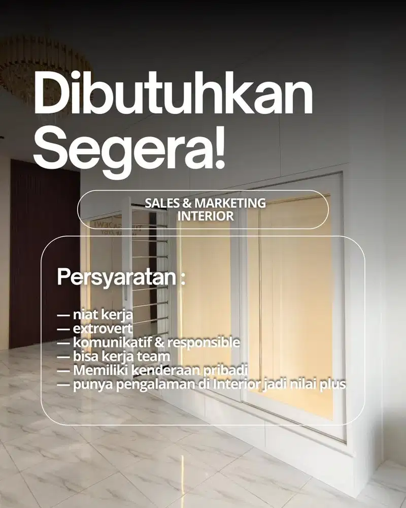 LOWONGAN SALES & MARKETING