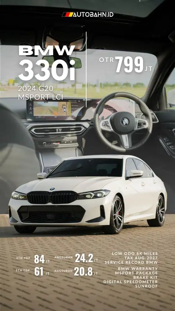 BMW 330i M-Sport LCI Facelift 2024 Full Warranty! C300 x3 320i
