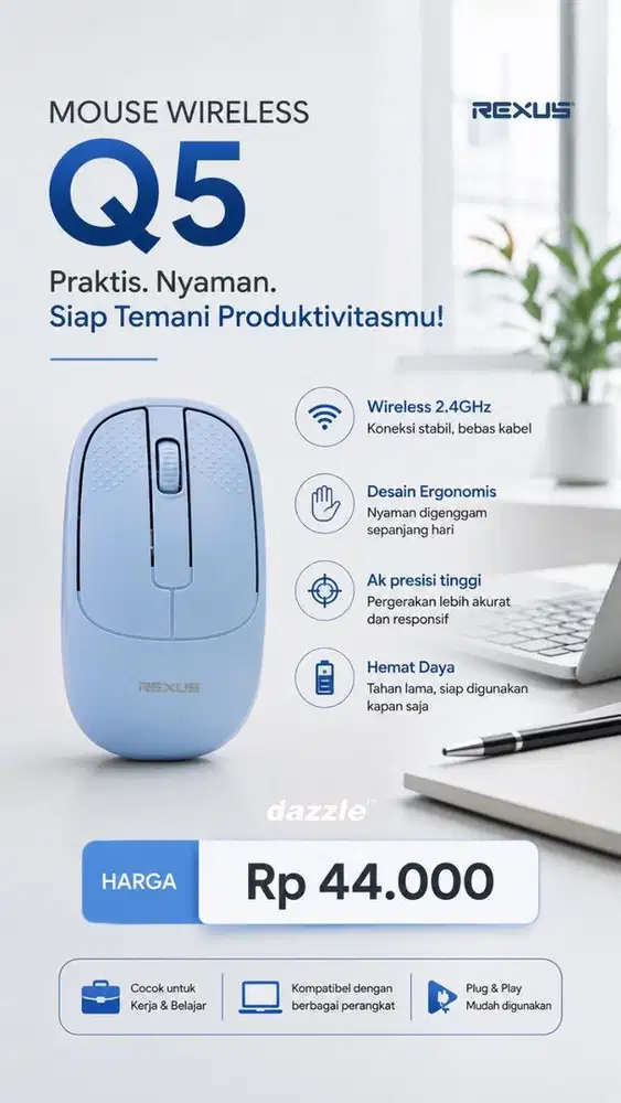 Mouse office wireless rexus Q5