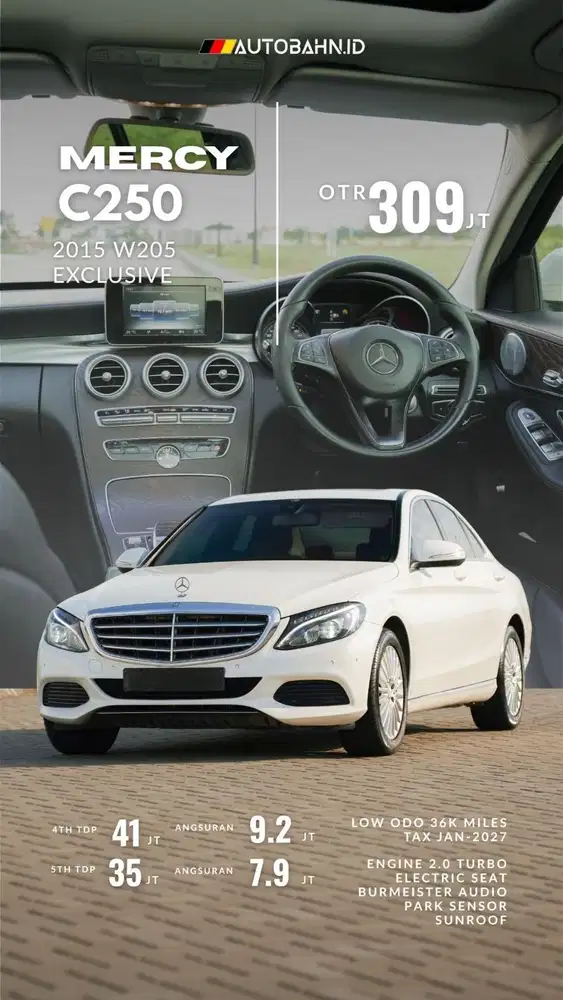 Mercedes Benz C250 Exclusive 2015 Burmeister Sunroof e250 c200 x1