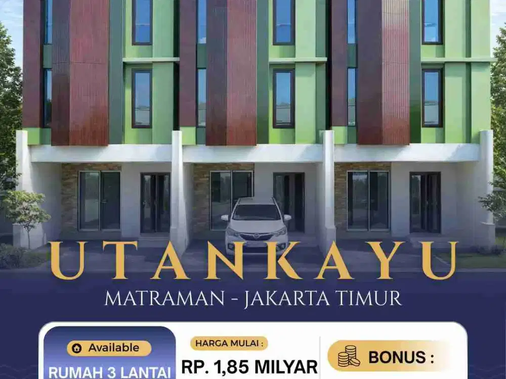Jual Rumah Baru Townhouse Cluster Di Utan Kayu Matraman Jakarta Timur dekat Rawamangun