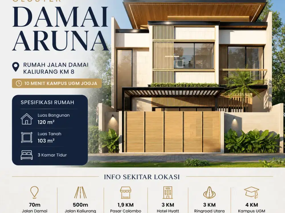 50 Meter Jl Damai Rumah 2 Lantai Type 120 Lokasi Strategis