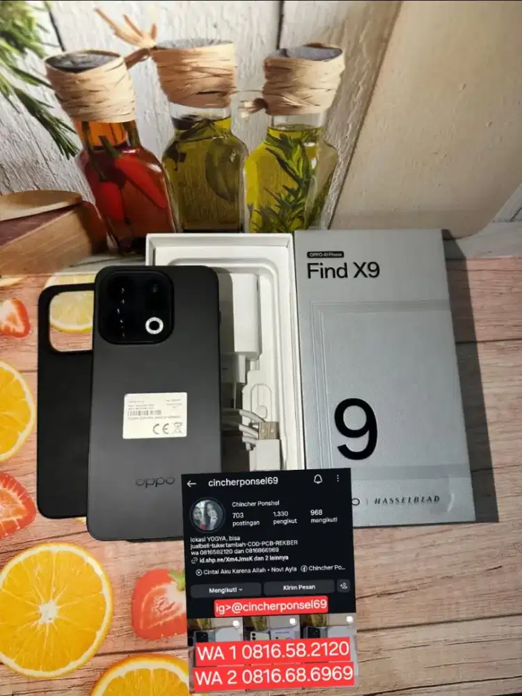 JUAL hp likenew OPPO Find X9 12/256 Fullset Original siap pakai
