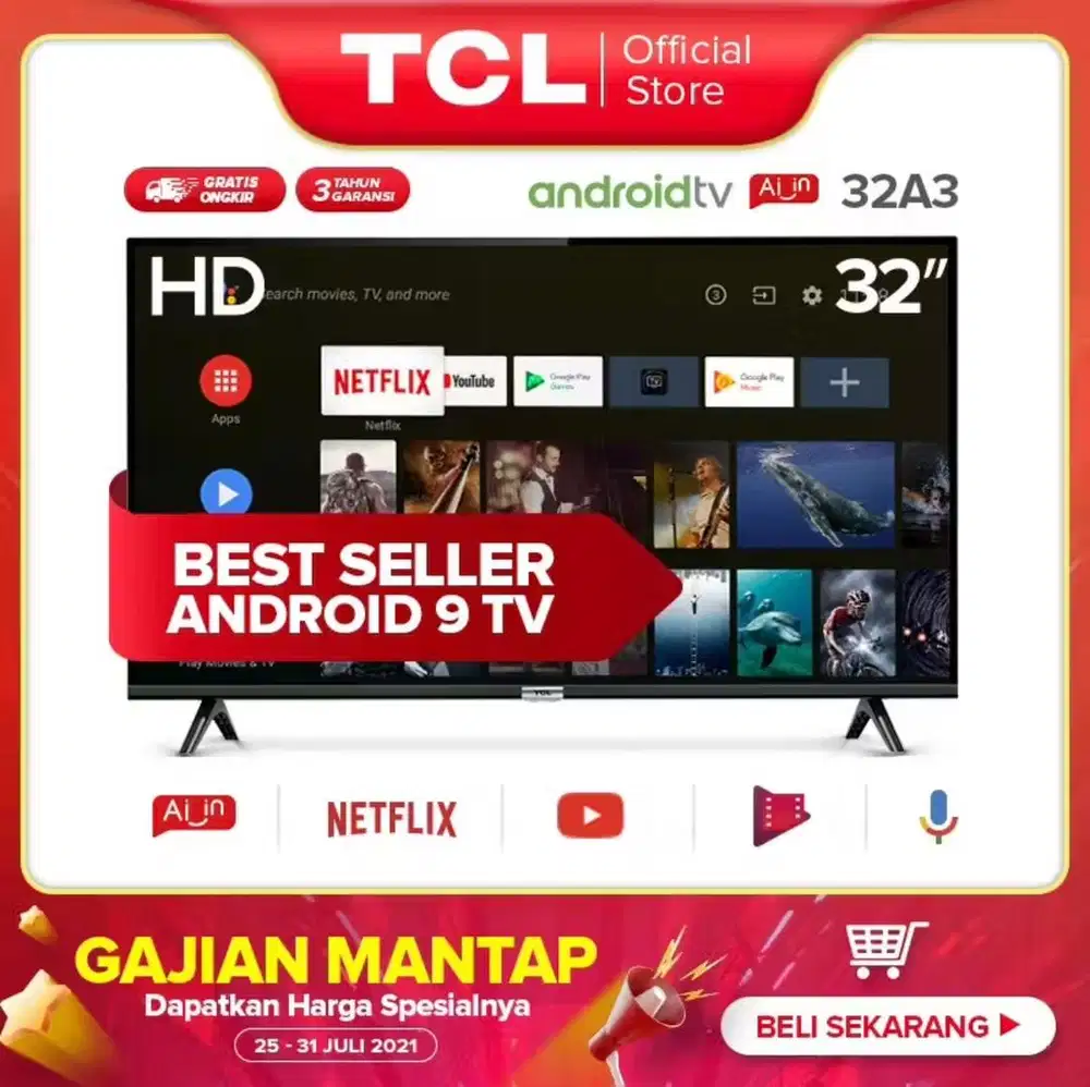 TCL Tv LED Android 32 inch