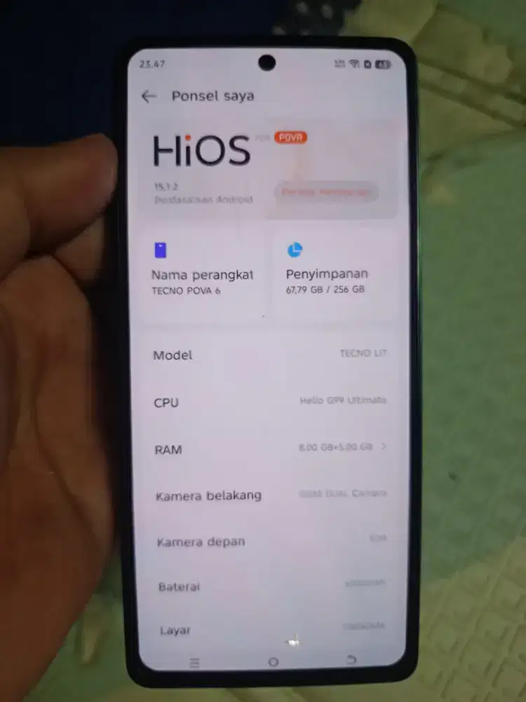 Tecno pova 6 8/256 batang