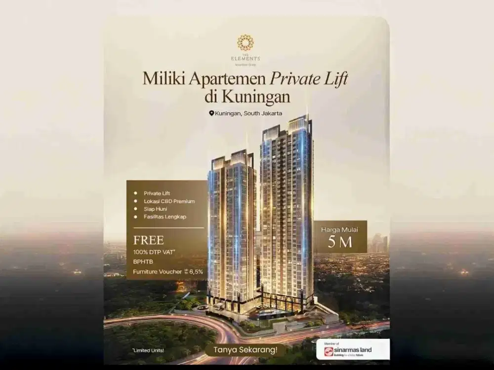 The Elements Apartemen Kuningan Jakarta Selatan Private Lift Unit Baru Bisa Kpr