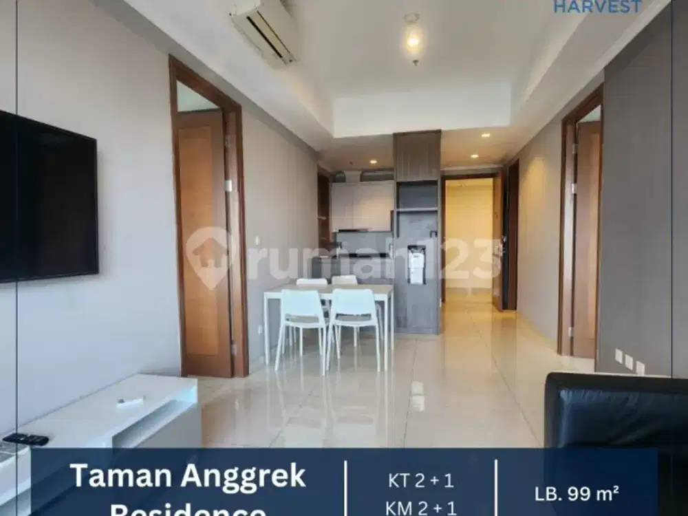 Dijual / Disewa - Apartemen 2BR Full Furnished Lantai Sedang Sangat Strategis & Bisa KPR Di Jakarta Barat