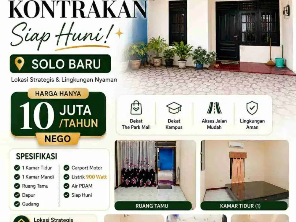 Di sewakan AC  selatan SFA Solo Baru