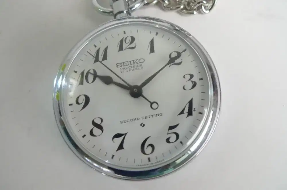 Seiko Precision 21 Jewels setting jam pocket second original 6110