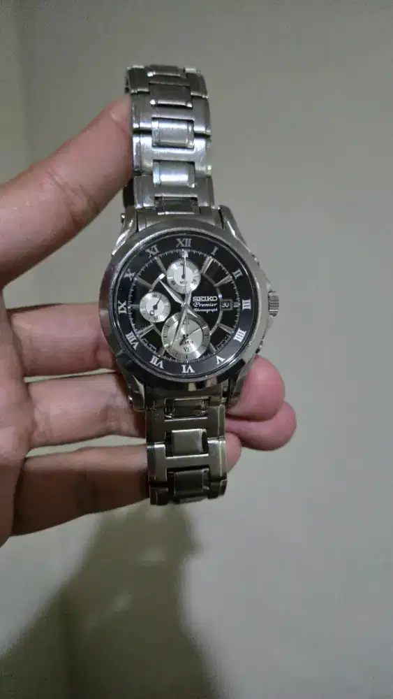 Seiko Premier Chronograph Alarm watch, specifically model SNAD27P1