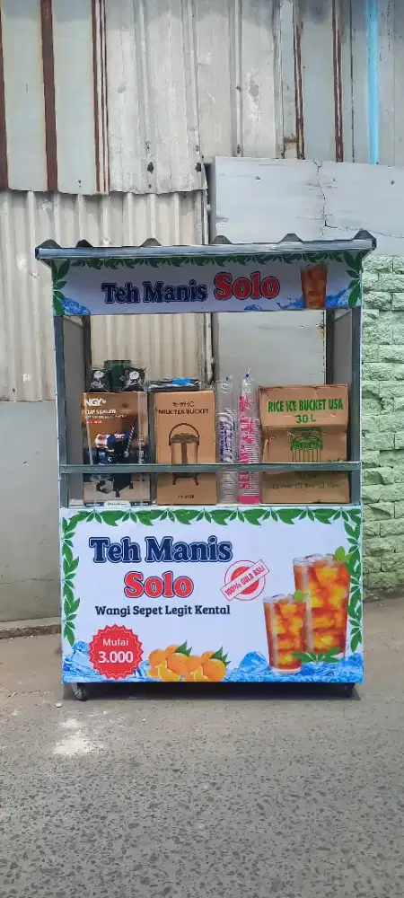Dijual gerobak usaha es teh solo