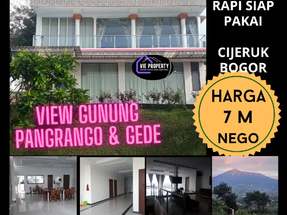 Dijual Cepat Villa Asri di kaki gunung Salak Cijeruk Bogor dengan view gunung Gede Pangrango.