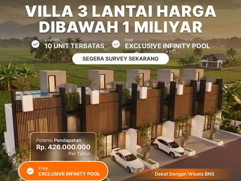 Bangunan 3 Lantai dengan harga dibawah 1 M kota batu