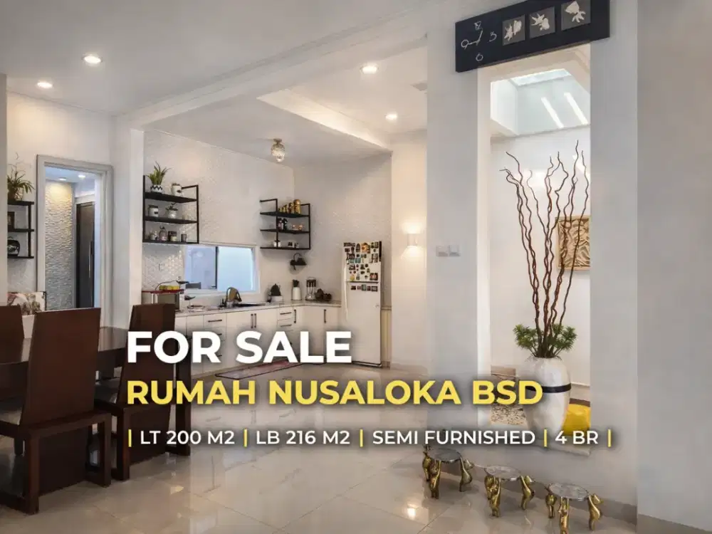 Rumah Cantik Nusaloka BSD Siap Huni | Furnished | High Ceiling | Dekat AEON & ICE BSD