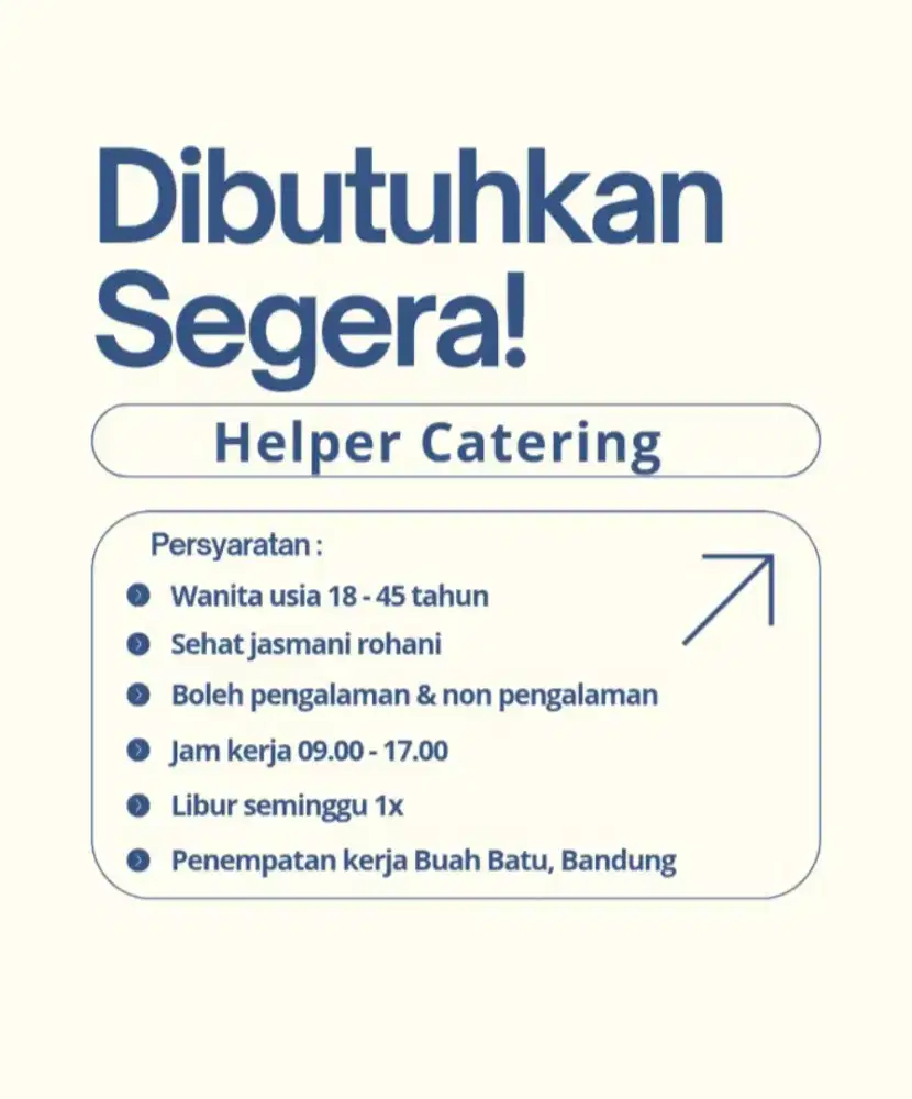 Lowongan Kerja Catering Bandung (Wanita)
