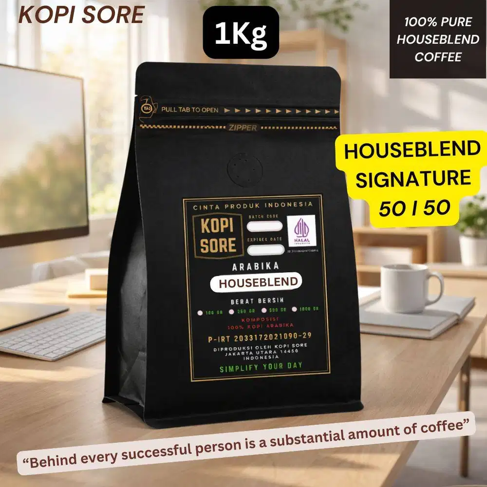 KOPI SIGNATURE BLEND 50/50 Premium 1Kg – Aroma Smoky, Bold, Espresso