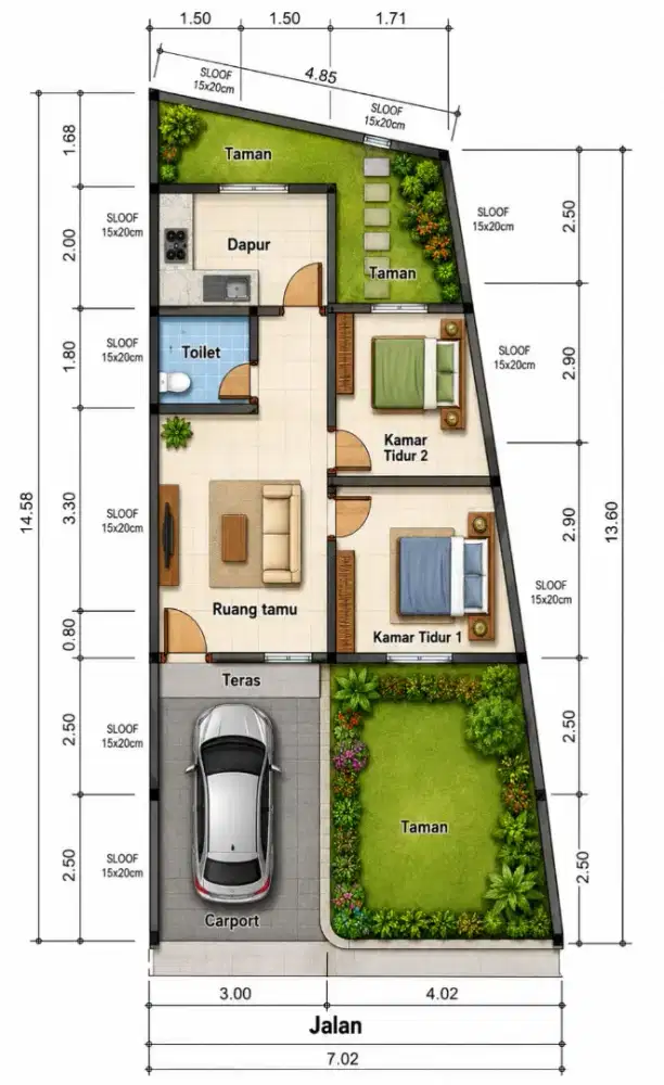 Rumah American Classic di Bangunjiwo