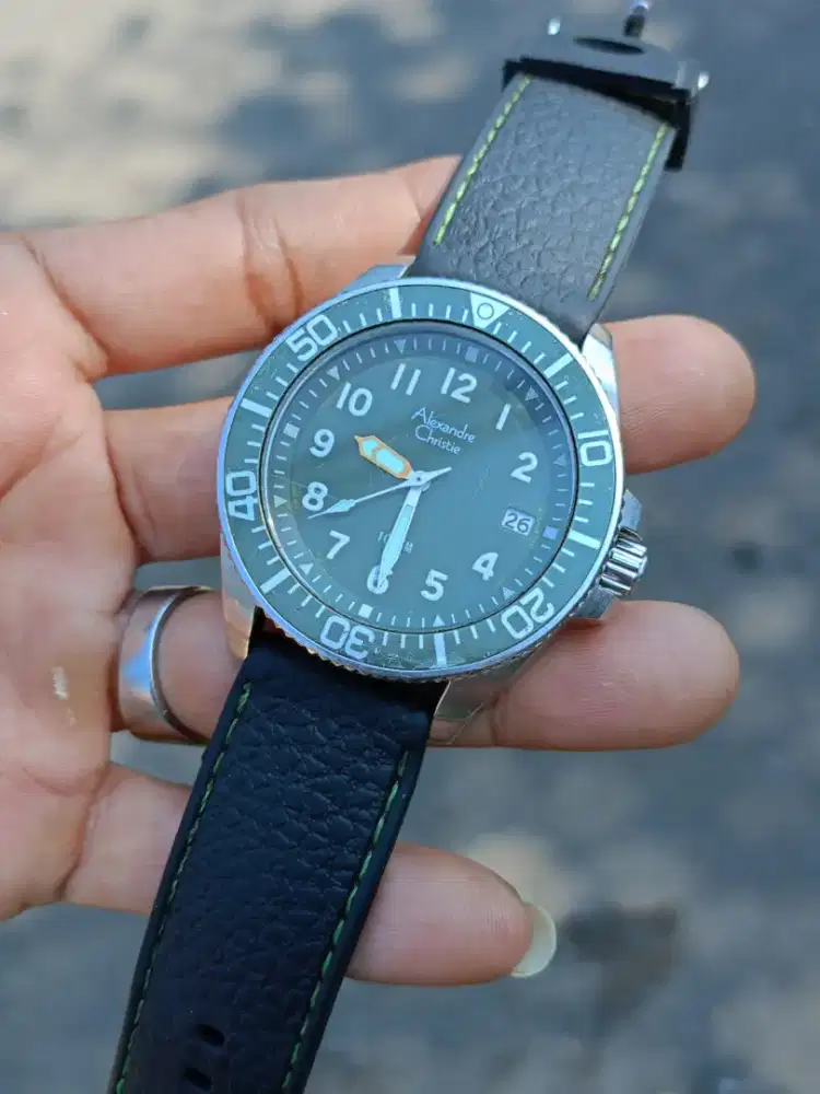 Jam Pria Alexandre Christie ORIGINAL Ijo Army