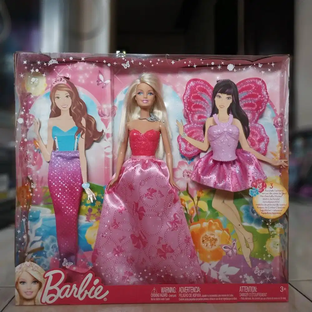 Boneka Barbie Fairytale Giftset 3-in-1 Original Mattel