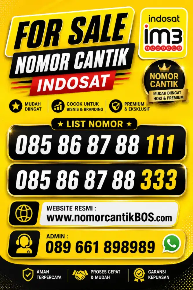 Nomor cantik Indosat IM3 TRIPLE RAPI