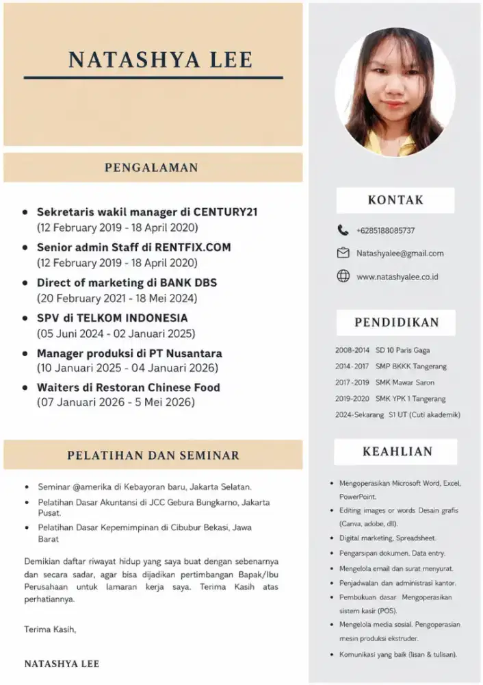 SPV, Manager, Sekretaris.