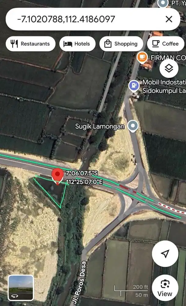 Jual tanah pinggir Jalan Utama Lingkar Utara Lamongan