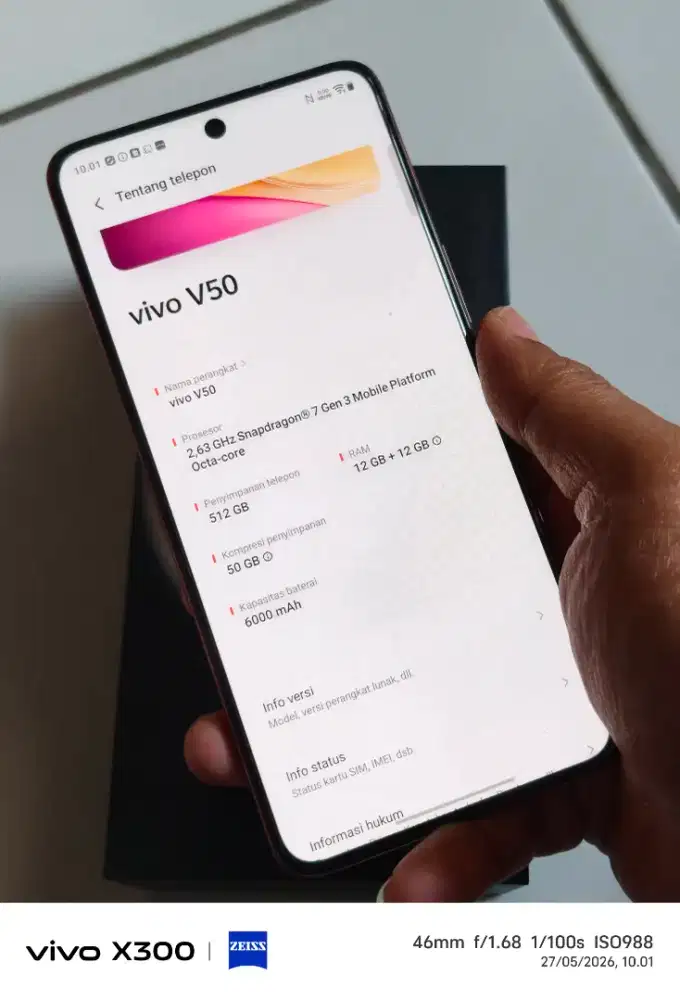 Vivo V50 5G 12/512Gb mulus masih garansi