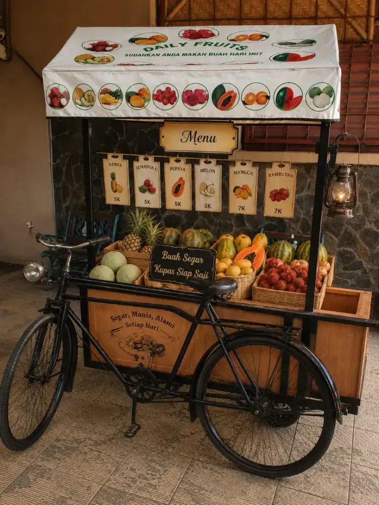 Dijual Becak Sepeda Ontel Vintage Serbaguna -Jualan Keliling/ Pajangan