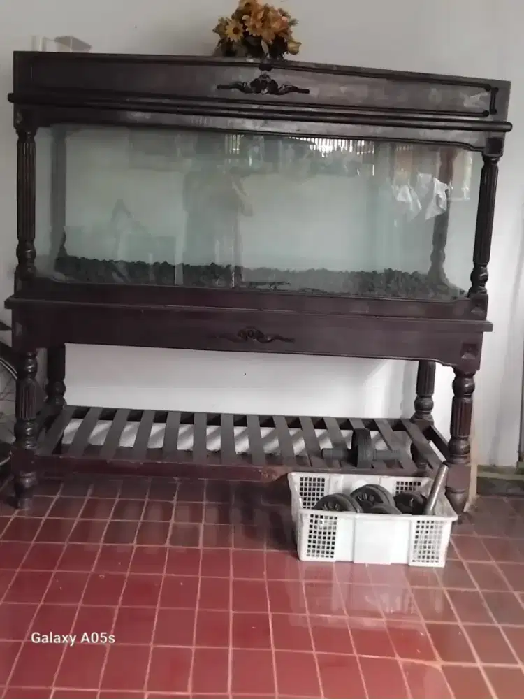Aquarium kayu jati asli uk 150cm x 158cm