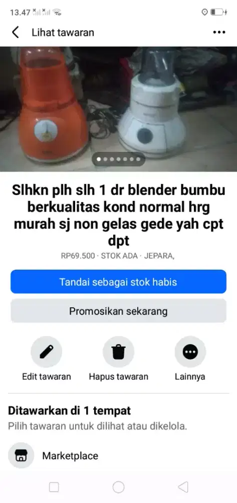 Slhkn plh slh 1 dr blender bumbu berkualitas kond normal hrg murah sj