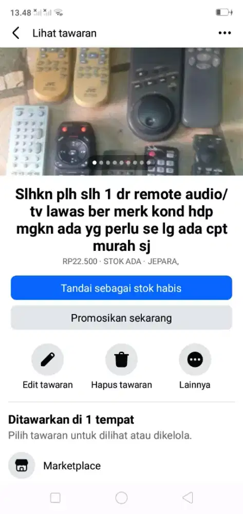 Slhkn plh slh 1 dr remote audio/tv kond normal hrg murah sj cpt dpt ya
