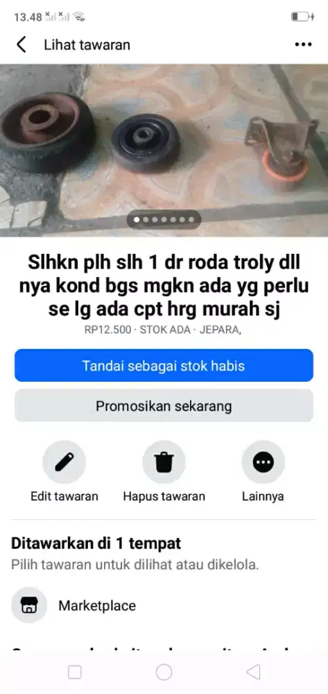 Slhkn plh slh 1 dr roda troly untuk usaha air galon dll kond bgs murah